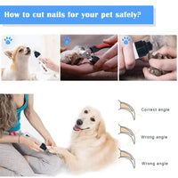Dog Nail Grinders Painless USB Charging Rechargeable Pet Nail Clippers Quiet Electric Dog Cat Paws Nail Grooming Trimmer Tools