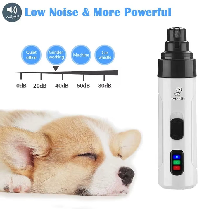 Dog Nail Grinders Painless USB Charging Rechargeable Pet Nail Clippers Quiet Electric Dog Cat Paws Nail Grooming Trimmer Tools